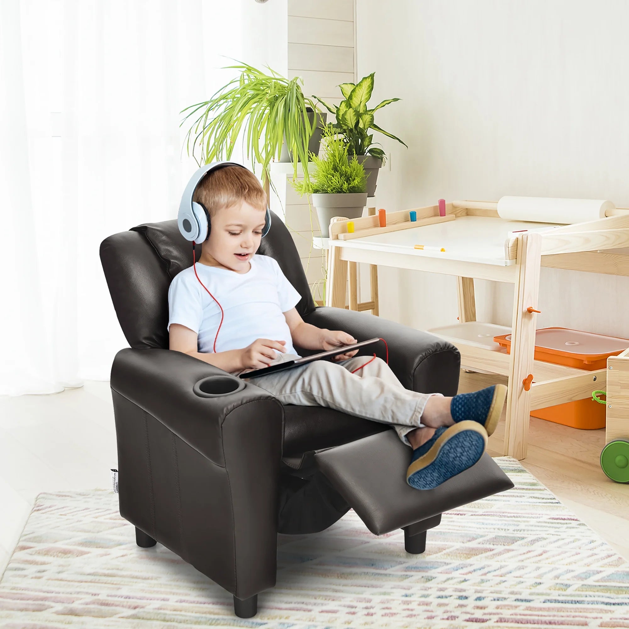 Kids Leather Recliner Chair